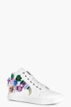 Boohoo Orla Sequin And Embellished High Top White
