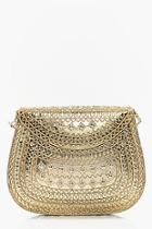 Boohoo Sofia Metal Engraved Box Clutch Bag