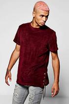 Boohoo Skater Velour T-shirt With Lace Detail