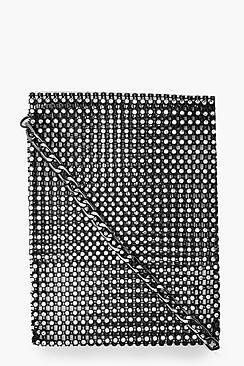 Boohoo Diamante Chain Mail Cross Body Bag