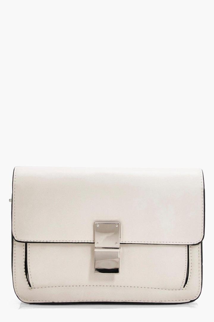 Boohoo Daisy Guitar Strap Detail Cross Body Bag White