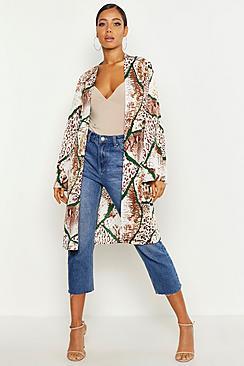 Boohoo Woven Mixed Animal Print Kimono