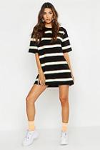 Boohoo Neon Stripe Oversized T-shirt