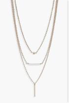 Boohoo Emily Faux Pearl Bead And Bar Layered Necklace