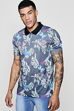Boohoo Leaf Sublimation Polo