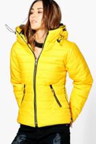 Boohoo Lucy Quilted Padded Jacket Mustard