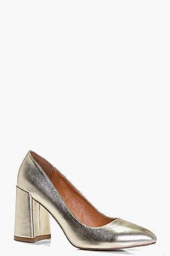 Boohoo Violet Pointed Block Heel Court
