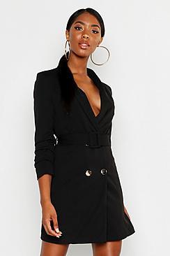 Boohoo Tall Belted Blazer Dress