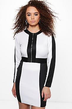 Boohoo Plus Danielle Colour Block Bodycon Dress