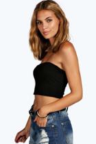 Boohoo Roxy Basic Jersey Bandeau Black