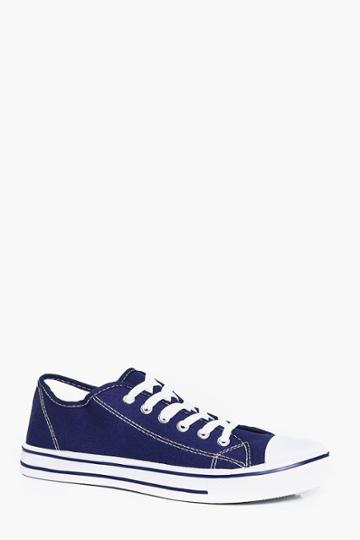 Boohoo Canvas Plimsolls Navy