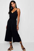 Boohoo Horn Button Side Culotte Jumpsuit