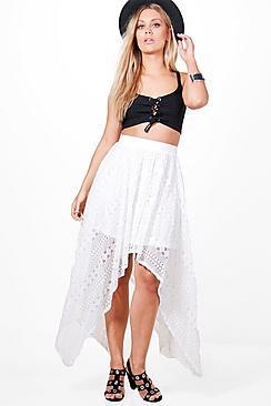 Boohoo Plus Justine Hanky Lace Maxi Skirt