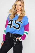 Boohoo Number Colour Block Knitted Jumper
