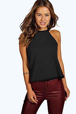 Boohoo Petite Eva High Neck Cami Top