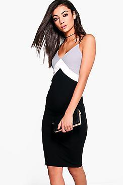 Boohoo Tall Kasia Contrast Panel Dress