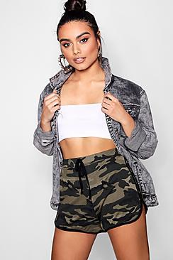 Boohoo Joely Camo Contrast Trim Runner Shorts