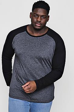 Boohoo Big And Tall Long Sleeve Raglan T-shirt