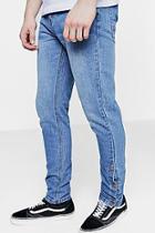 Boohoo Skinny Fit Jeans With Retro Popper Detail