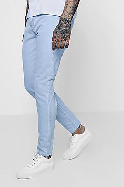 Boohoo Skinny Fit Rigid Jeans With Raw Hem