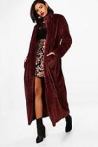 Boohoo Phoebe Boutique Belted Faux Fur Robe Coat