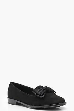 Boohoo Olivia Bow Trim Loafers