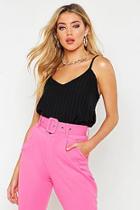 Boohoo Sheer Stripe Cami