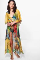 Boohoo Izzy Beach Maxi Cover Up Yellow