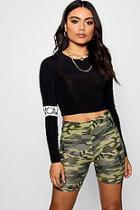 Boohoo Isabella Woman Slogan Sleeve Crop