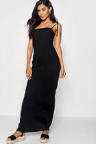Boohoo Tie Shoulder Jersey Maxi Dress