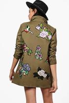 Boohoo Paige Boutique Sequin Floral Military Jacket