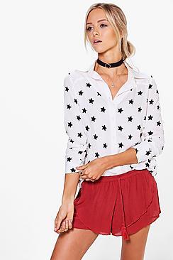 Boohoo Rebecca Double Layer Tassel Tie Runner Shorts