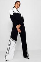 Boohoo Amelie Sports Stripe Popper Wide Leg Trouser