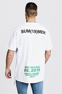 Boohoo Man Chemistry Print Oversized Tee