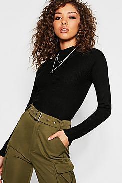 Boohoo Ribbed Turtle Neck Sweater
