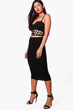 Boohoo Brea 3 Pack Basic Jersey Midi Skirt