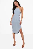 Boohoo Kelly Slinky Strappy Back Side Split Midi Dress