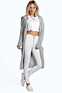 Boohoo Anita Longline Hooded Cardigan