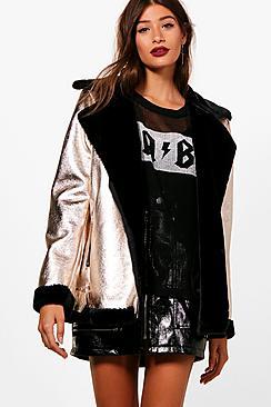 Boohoo Metallic Bonded Aviator