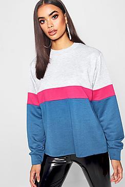 Boohoo Sports Stripe Colour Block Top