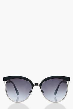 Boohoo Macy Retro Arm Mixed Frame Sunglasses