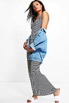 Boohoo Jessica Stripe Printed Maxi Dress