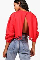 Boohoo Tia Distressed Hem Sweat Top