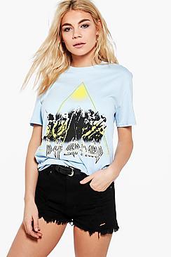 Boohoo Amelia Def Leppard Licence T-shirt