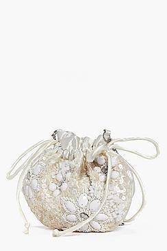 Boohoo Macey Bridal Floral Pouch Cross Body Bag