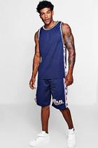 Boohoo Americano Stars Panel Basketball Short Set
