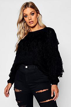 Boohoo Plus Fairisle Tassel Knit Jumper