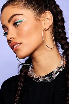 Boohoo Clear Acrylic Linked Necklace