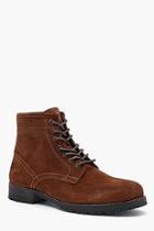 Boohoo Real Suede Lace Up Worker Boot