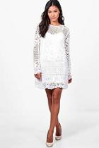 Boohoo Boutique Lace Panelled Shift Dress